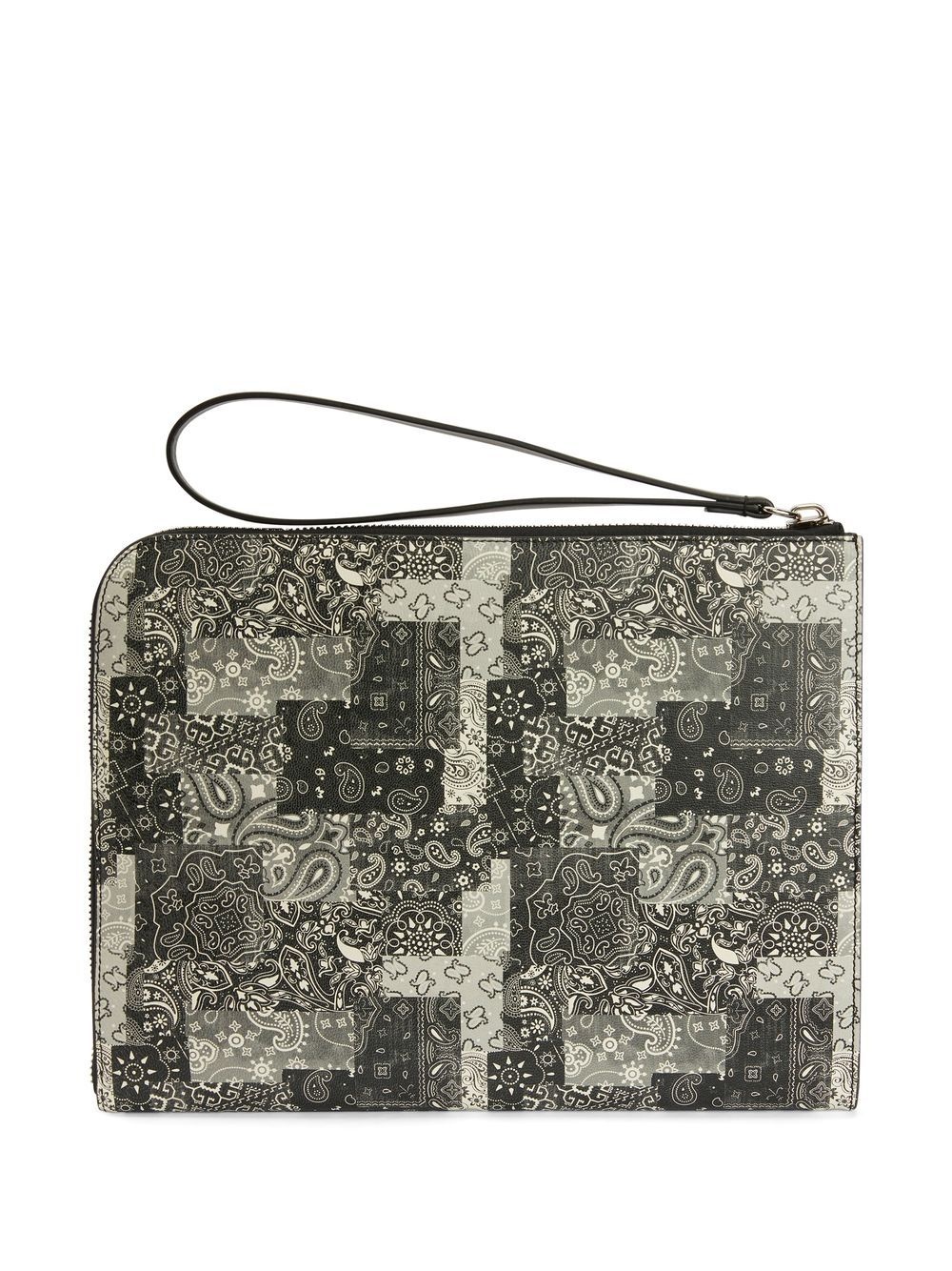 paisley-print leather pouch - 3