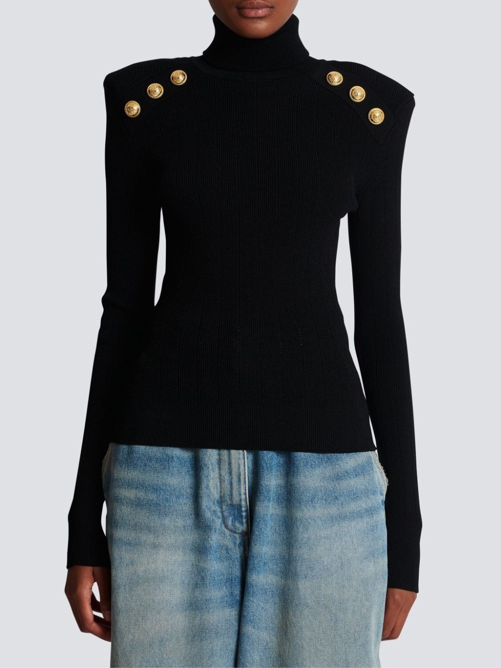 button-embellished roll-neck jumper - 5