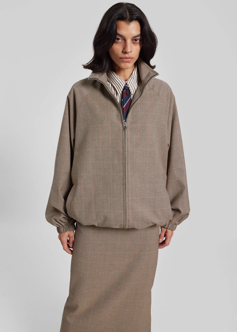 Baxter Houndstooth Track Jacket - Beige 9