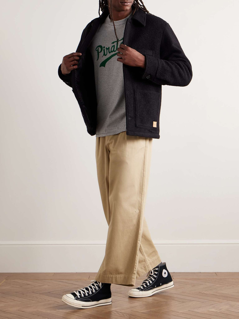 Noah Wide-Leg Pleated Cotton-Twill Trousers outlook