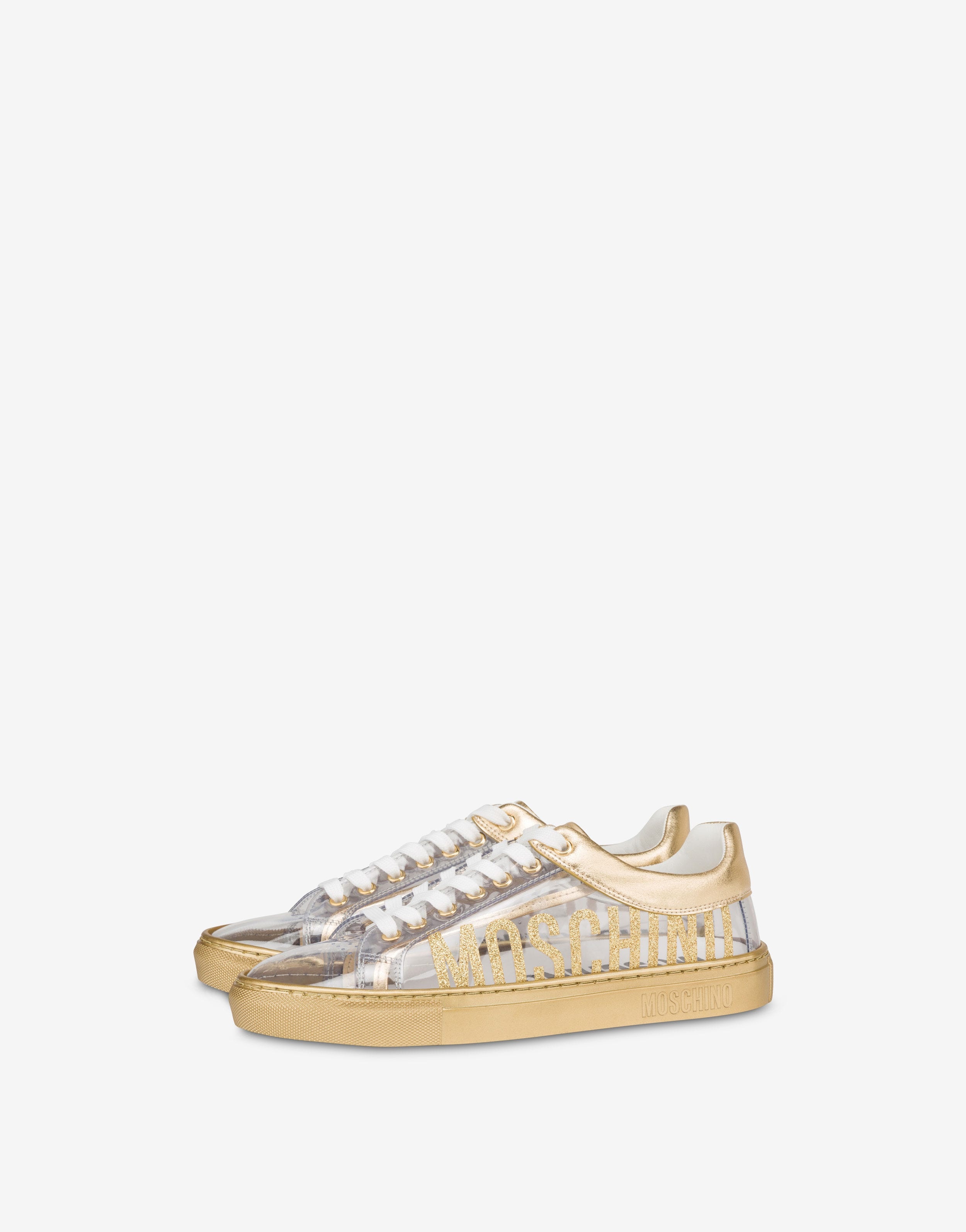 TRANSPARENT PVC SNEAKERS WITH GLITTERY LOGO - 1