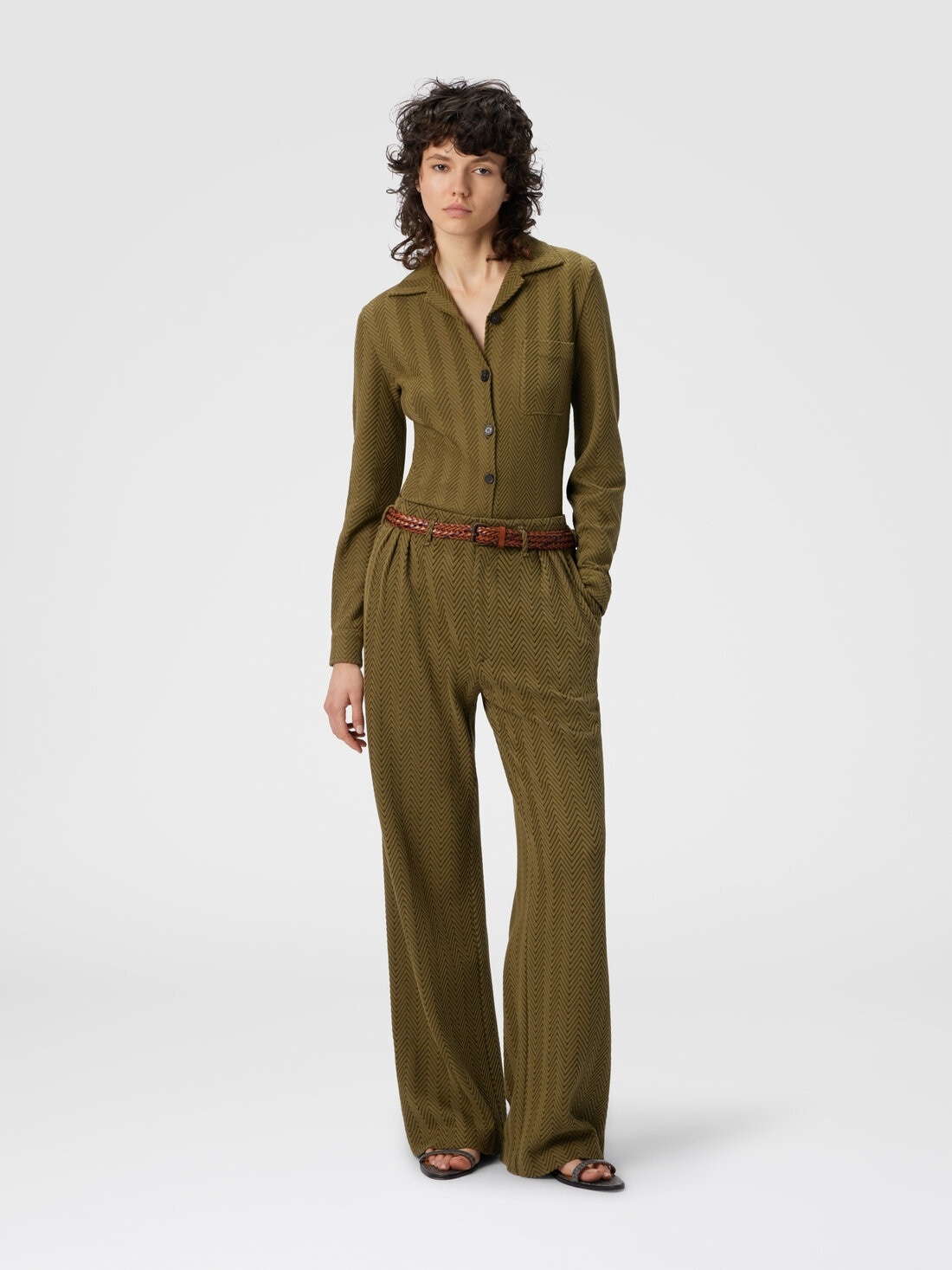 Tailored Pants with Zigzag Pattern - 2