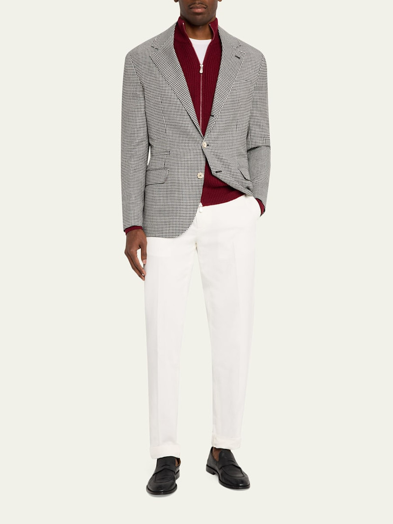Brunello Cucinelli Men's Wool, Silk and Linen Houndstooth Sport Coat outlook