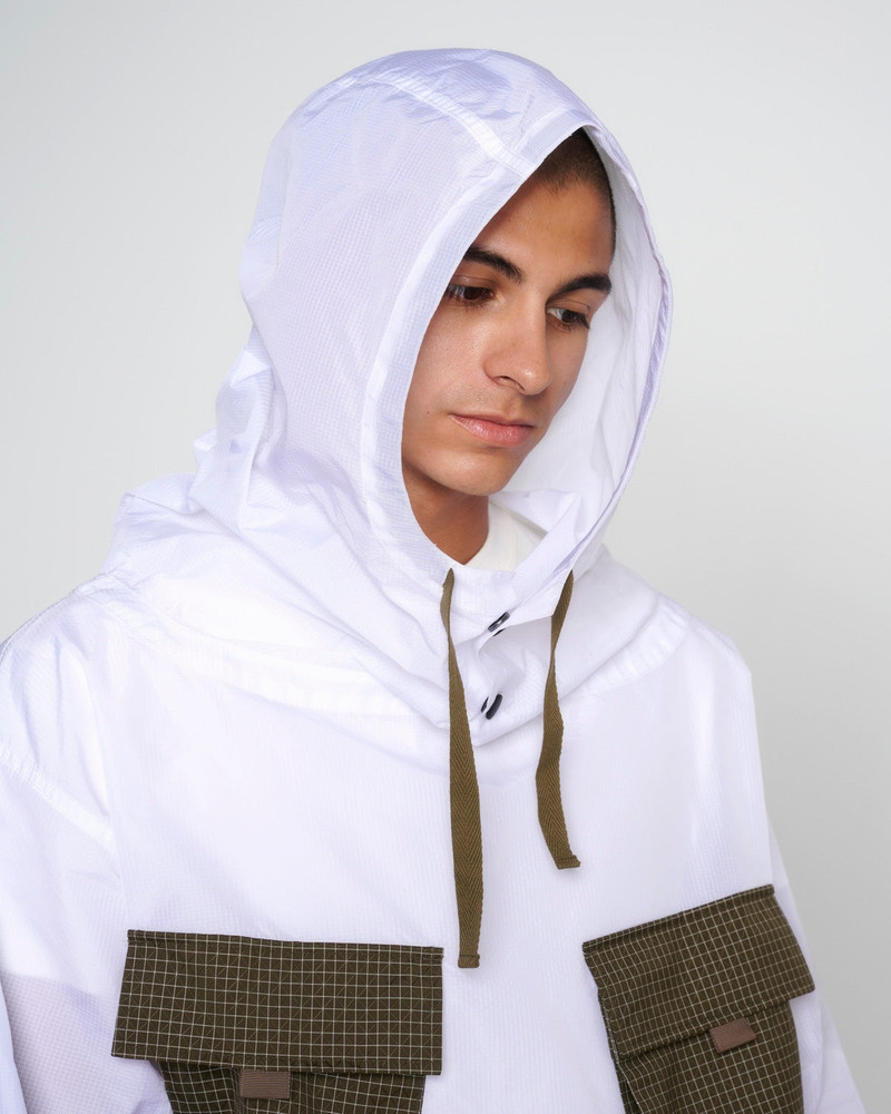 Translucent Military Smock Jacket - White 8