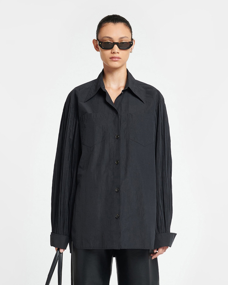 Pleated Poplin Shirt 1