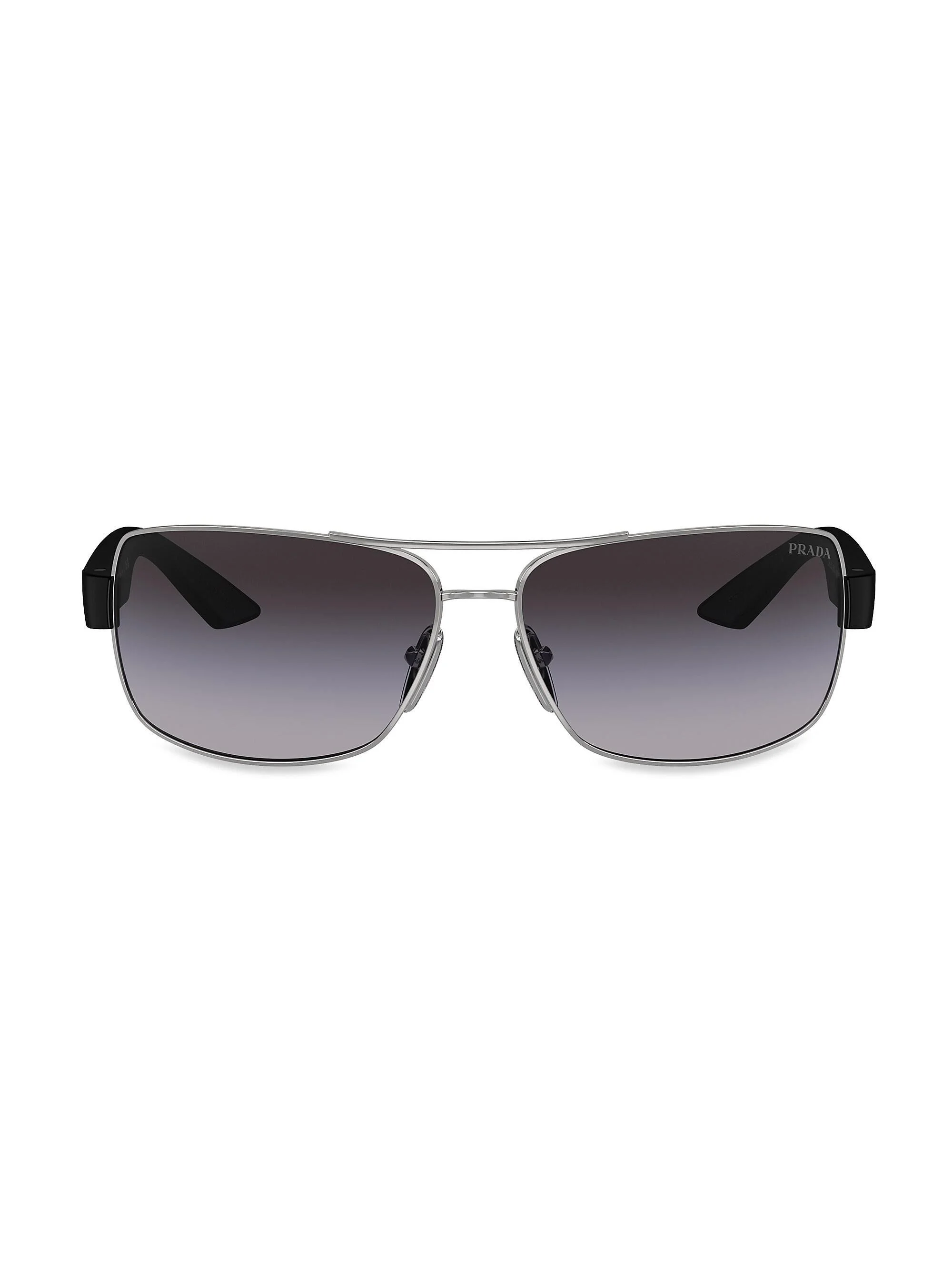 Men's 65MM 50ZS Pillow Sunglasses - Silver Smoke Gradient - 1