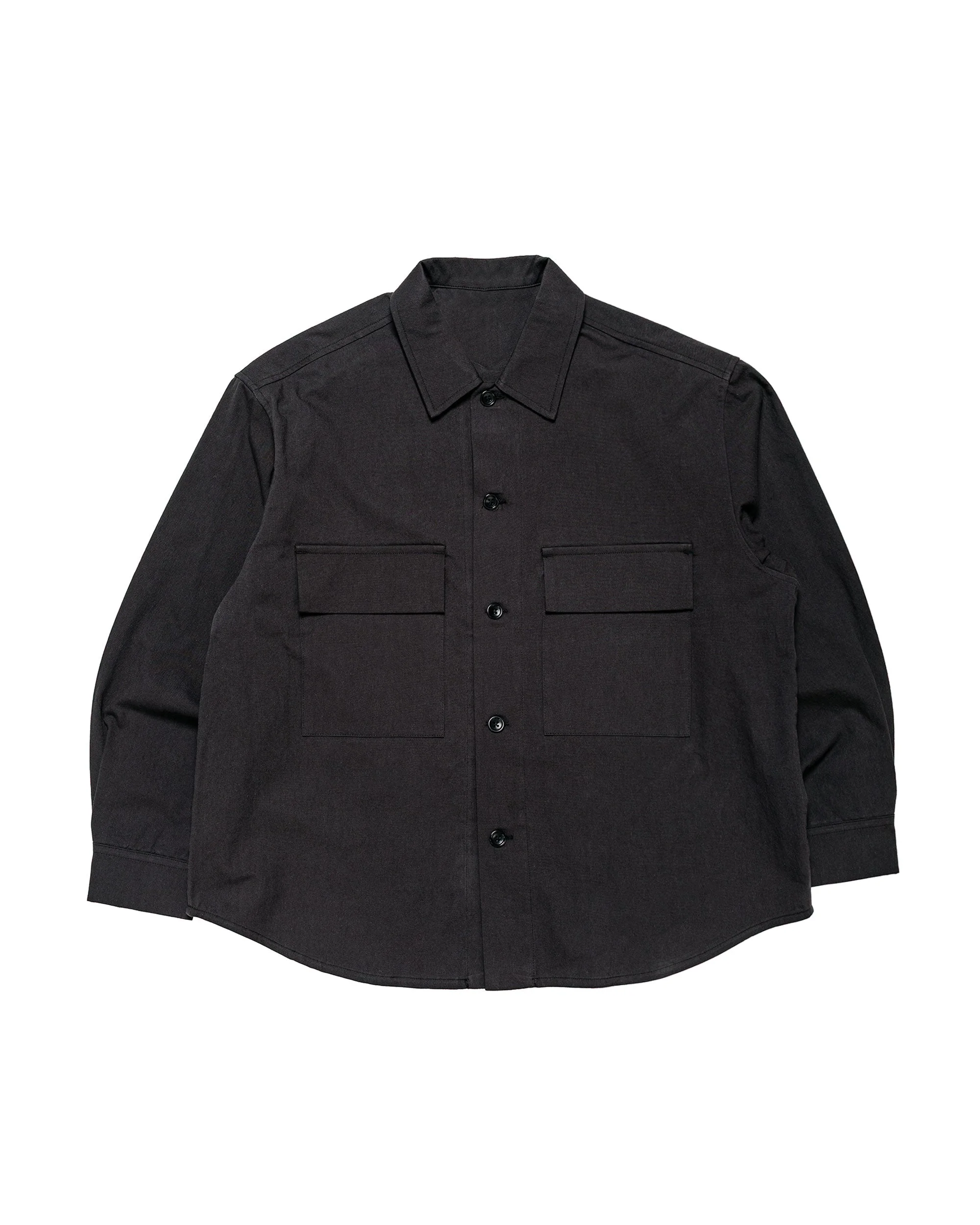 Double Pocket Overshirt Cotton/Wool Twill Charcoal - 1