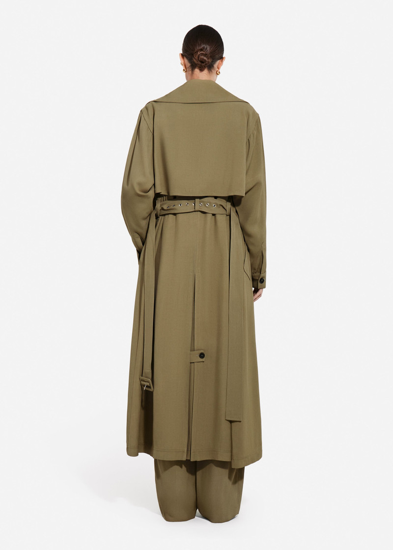 Double Layer Belted Trench in Viscose Twill 5