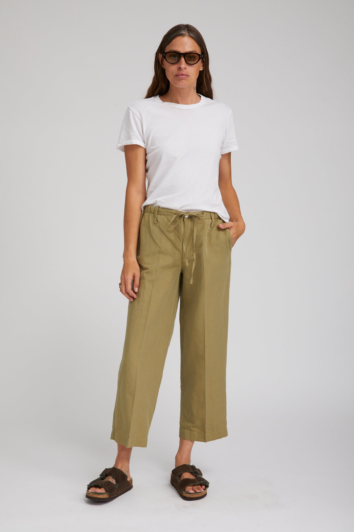 ARMY LINEN AMALFI PANTS - 6