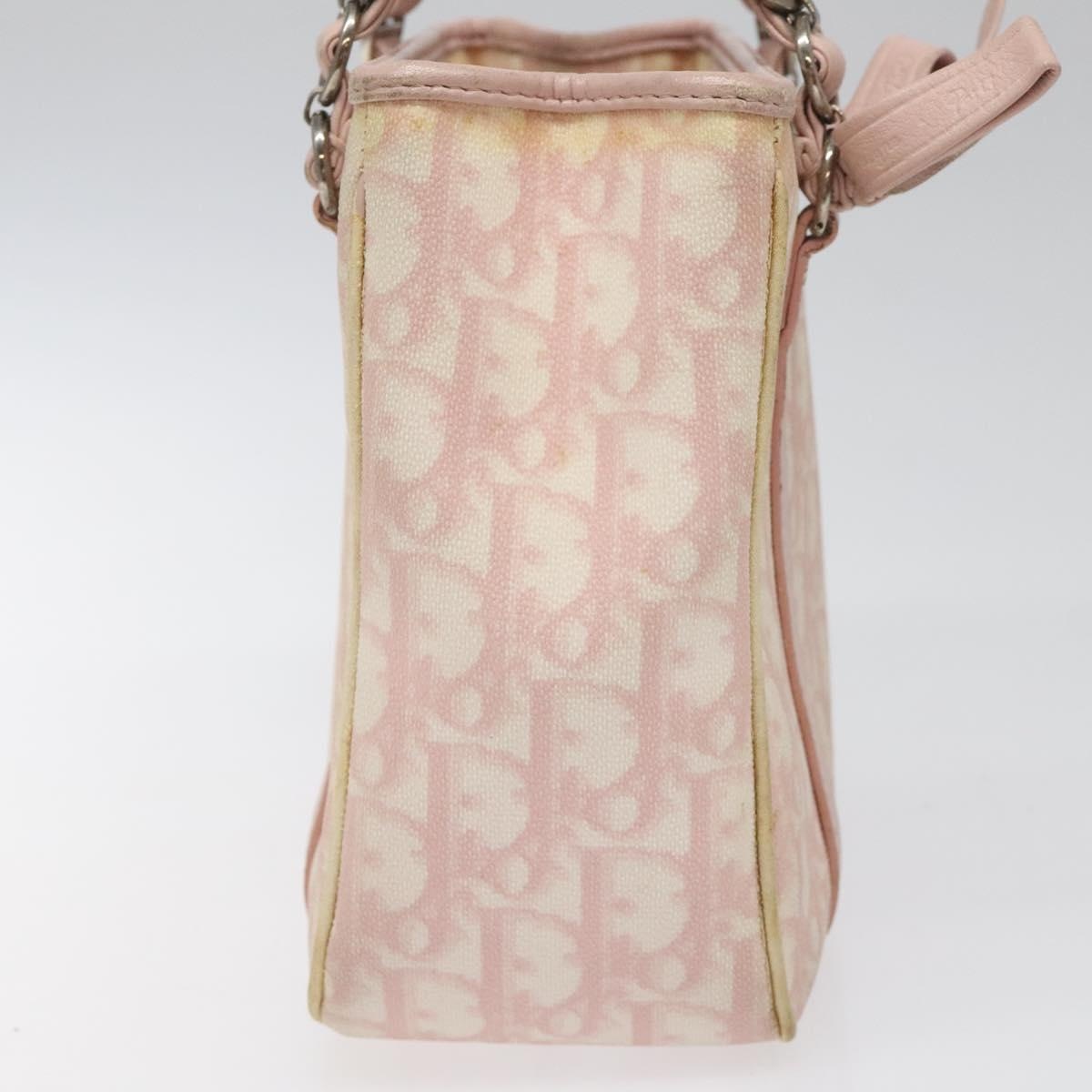 DIOR Trotter Canvas Romantic Hand Bag Pink Silver - 3