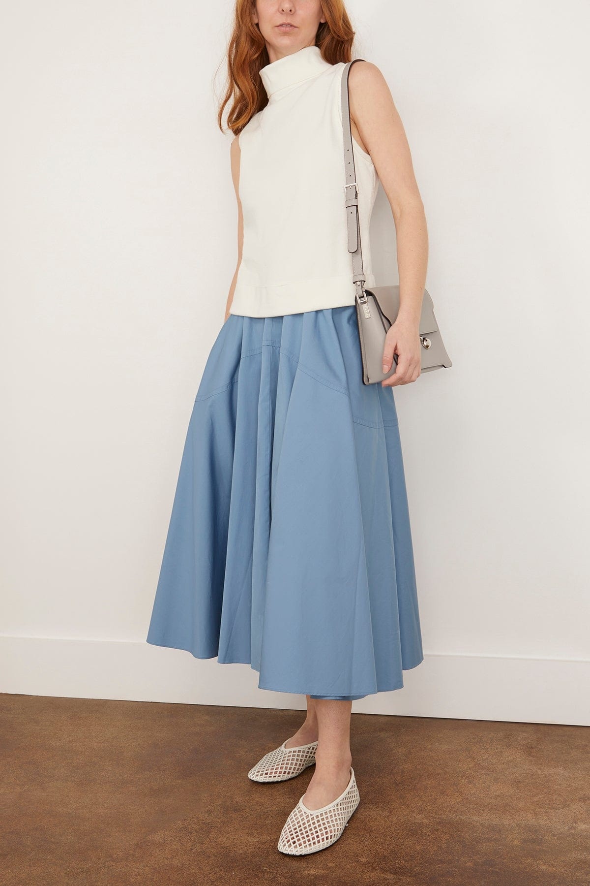 Maxime Cotton Poplin Skirt in Lobelia - 2
