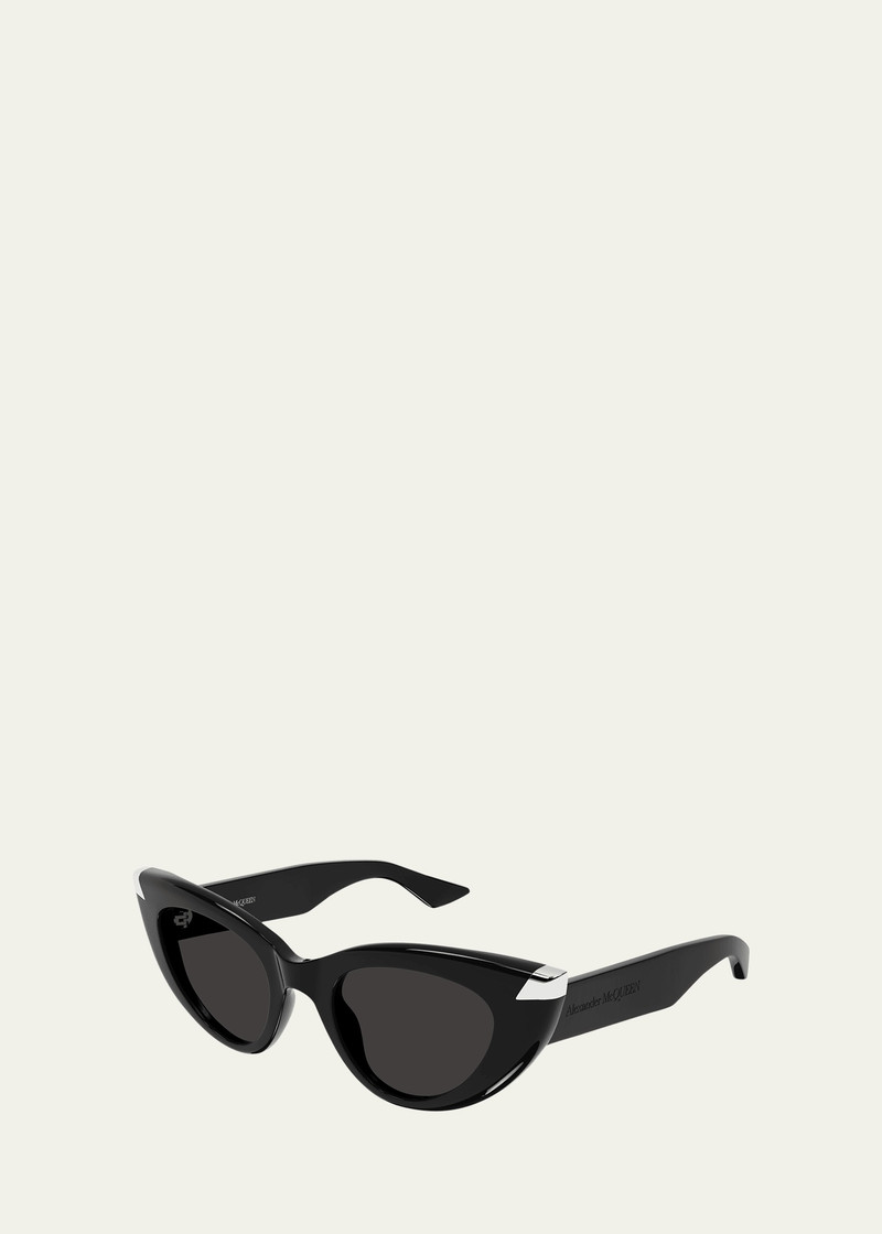 Alexander McQueen Sleek Acetate Cat-Eye Sunglasses outlook