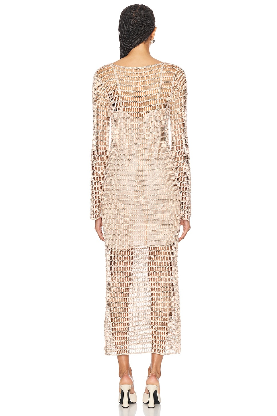 【Zimmermann】WYLIE CROCHET MIDI DRESS クロシェ ミディドレス Wylie Shell Crochet Midi Taupe Online | Zimmermann