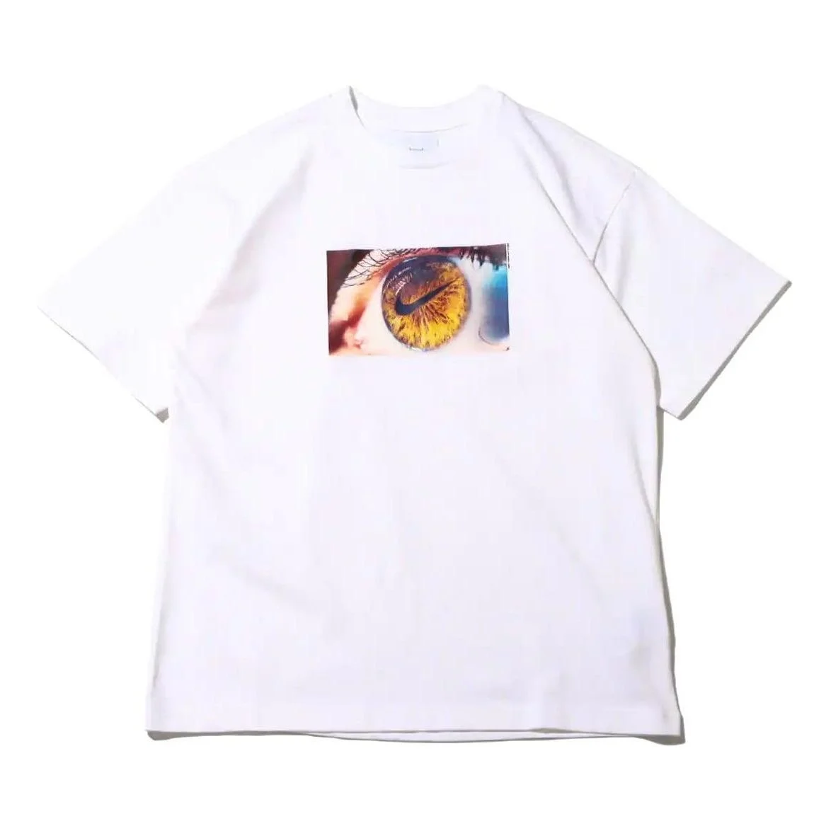Men's Nike Eye Pattern Logo Printing Round Neck Casual Short Sleeve White T-Shirt DX5832-100 - 1