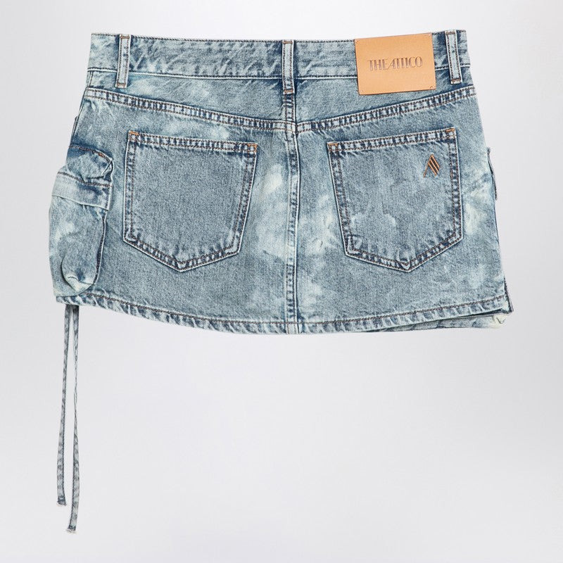 The Attico Fay Cargo Mini Skirt In Washed Denim Women - 2