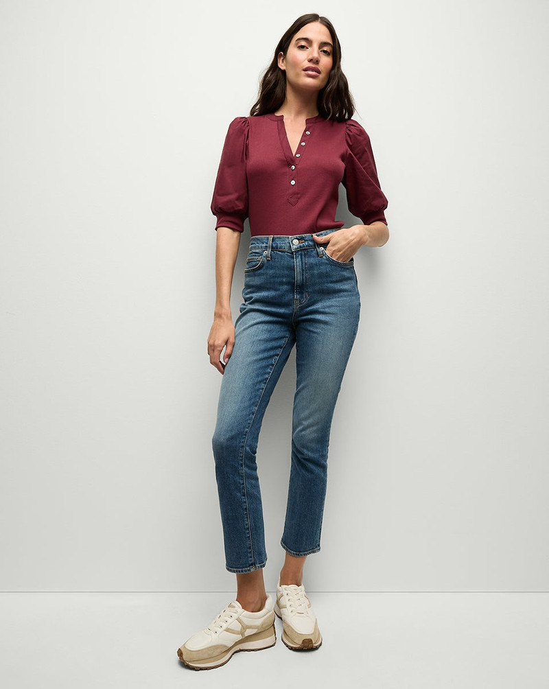 VERONICA BEARD RYLEIGH ANKLE HIGH RISE SLIM STRAIGHT-LEG JEAN outlook