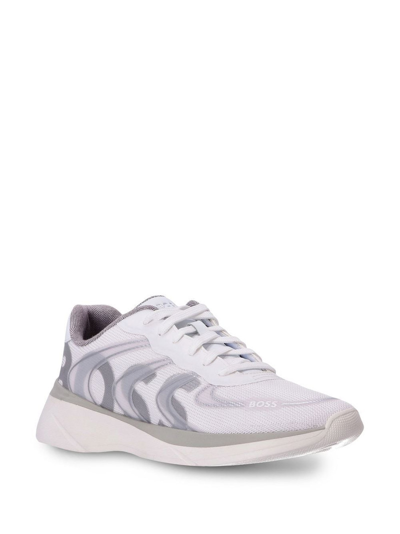 BOSS reflective-detail mesh low-top sneakers outlook