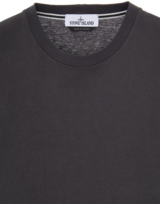 2NS84  30/1 COTTON JERSEY 'MICRO GRAPHICS THREE' PRINT_GARMENT DYED STEEL GRAY - 3