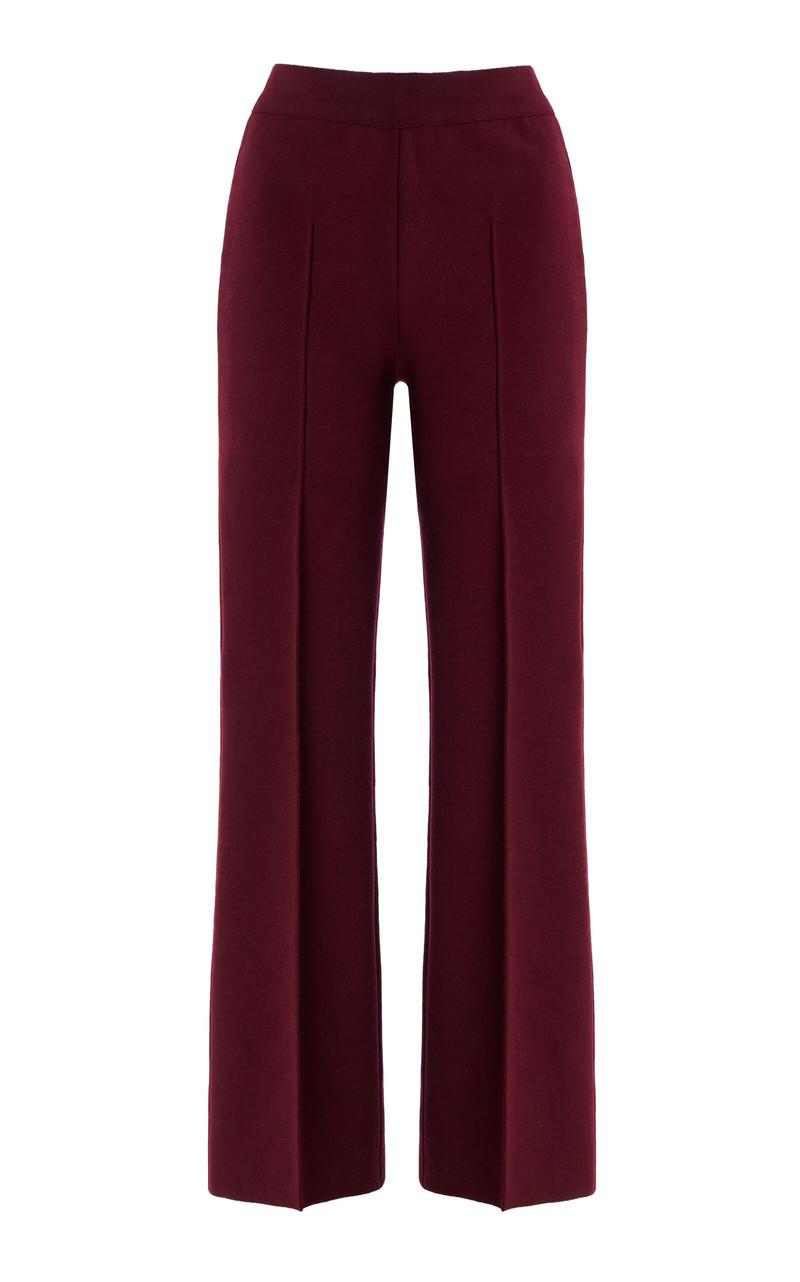 Louis Cropped Wool-Blend Straight-Leg Pants burgundy 1