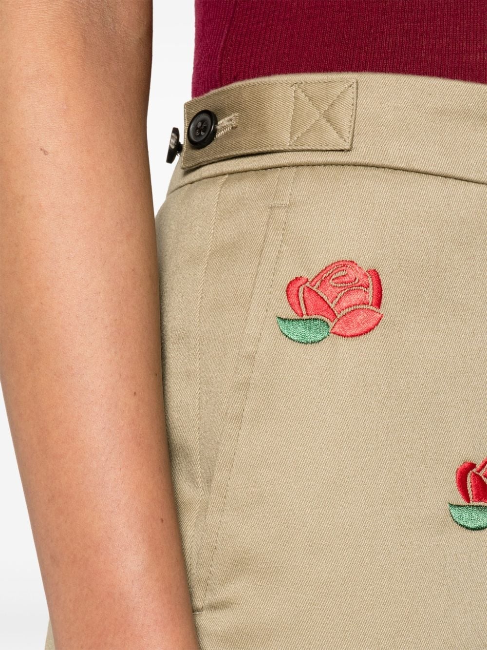 mid-rise tailored twill trousers - 5