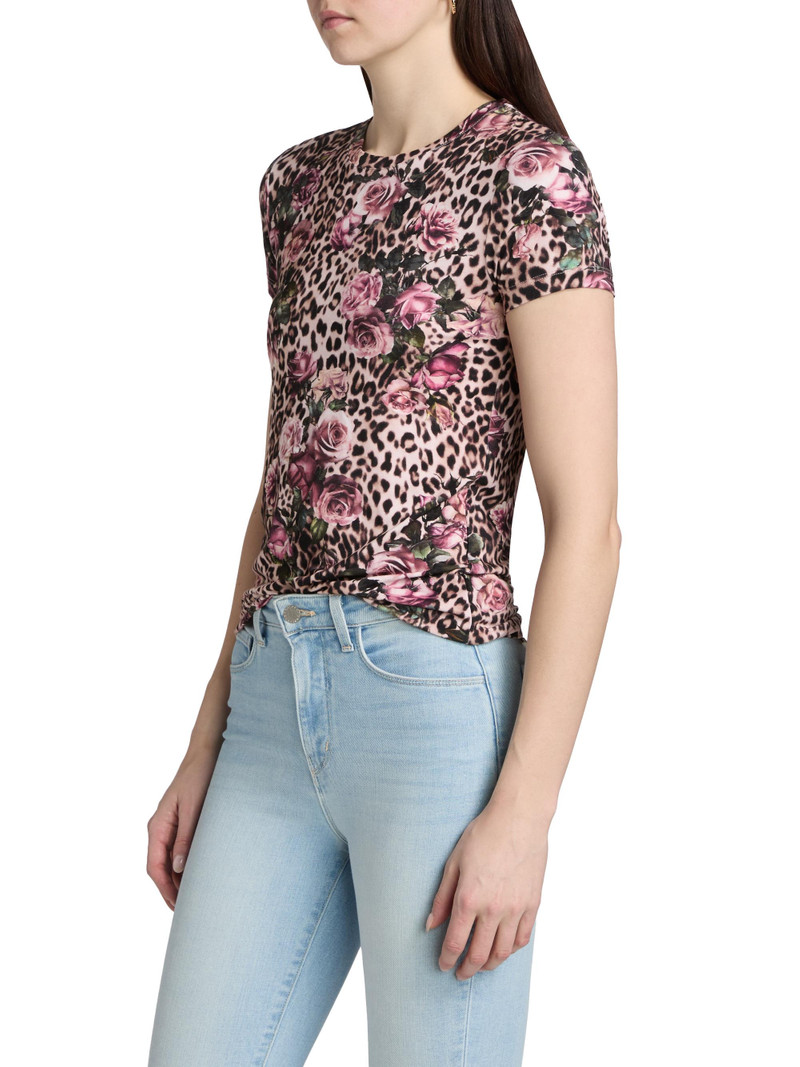 Women's Ressi Floral & Leopard Print T-Shirt - Multi Rose Cheetah 4