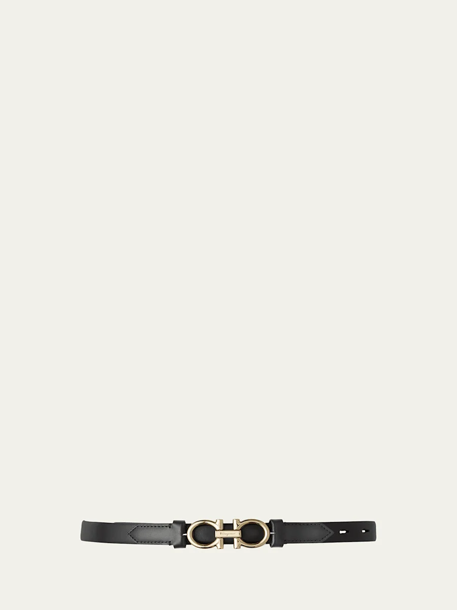Gancini-Buckle Leather Rolo Belt - 1