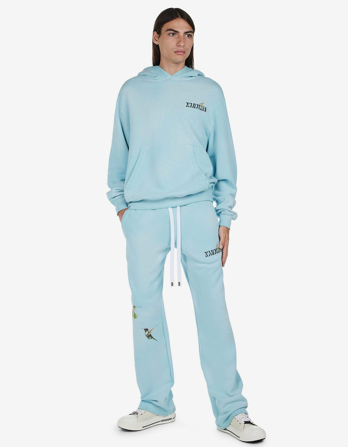 Nahmias Blue Hummingbird Print Hoodie - 4