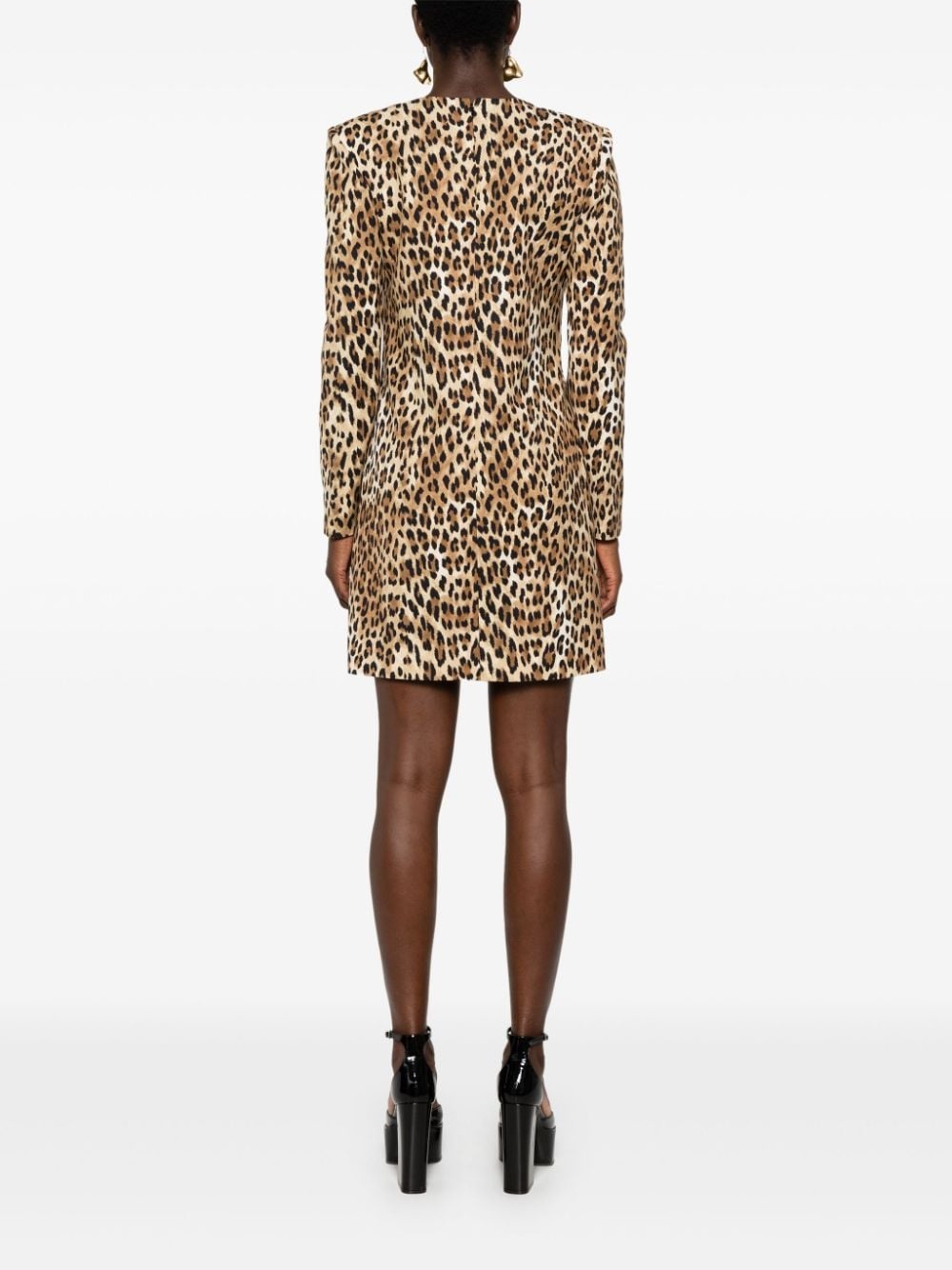 leopard-print mini dress - 4