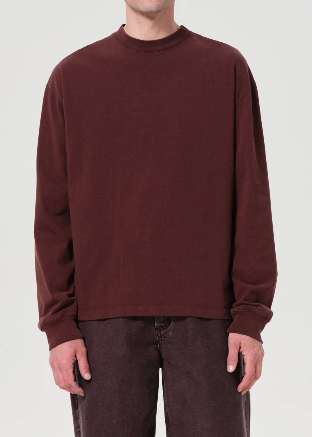 ASHA LONG SLEEVE MOCK NECK TEE IN BITTER ROOT - 2