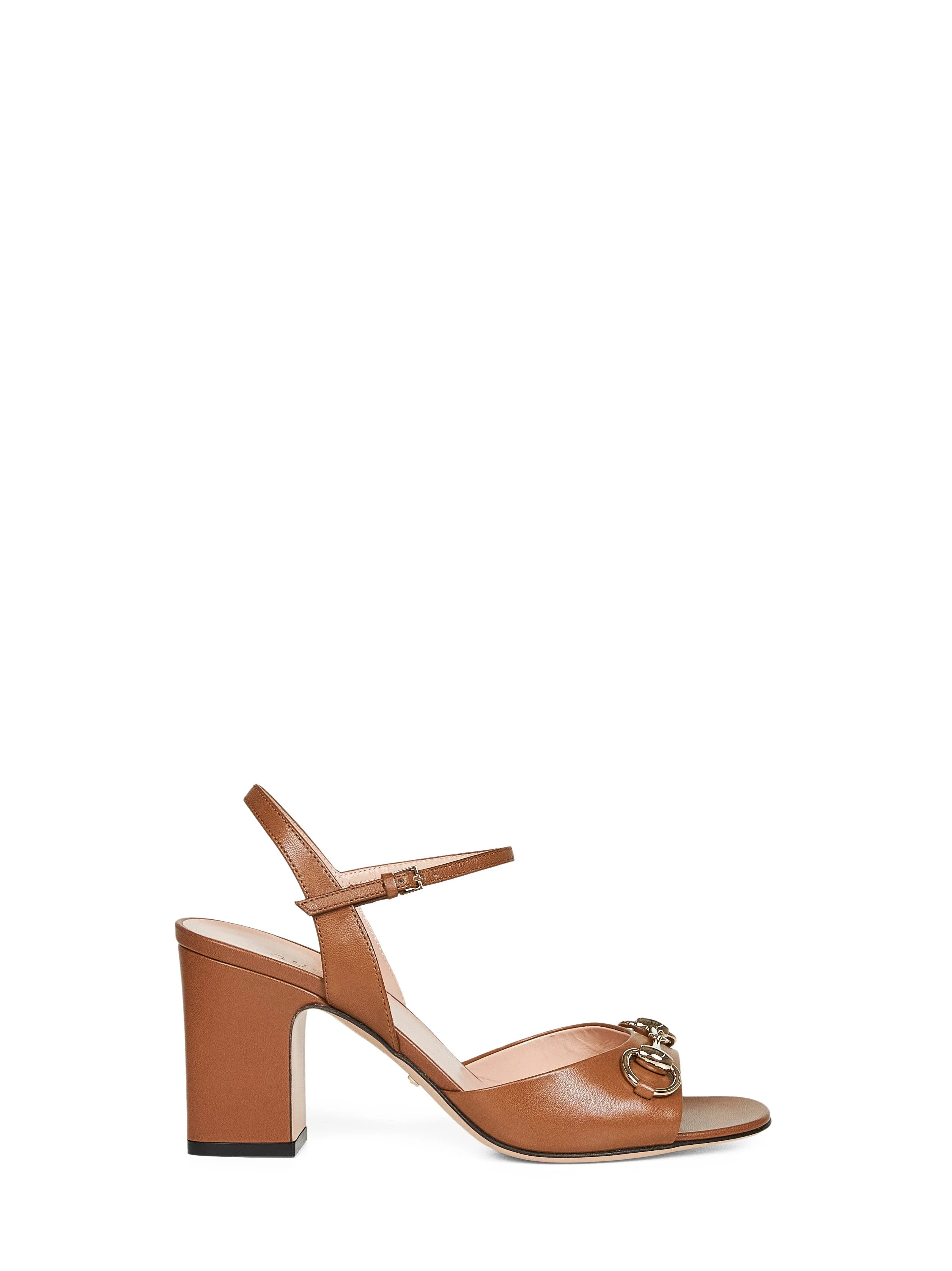 Gucci Women Brown Nappa Leather Sandals With Horsebit - 1