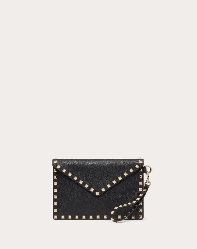 ROCKSTUD GRAINY CALFSKIN POUCH 1
