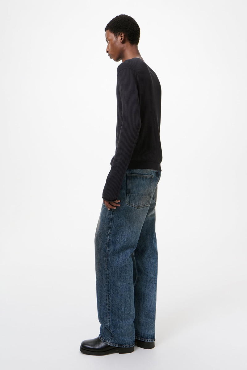 Fine Henley Noble Navy Cotton Crepe 5