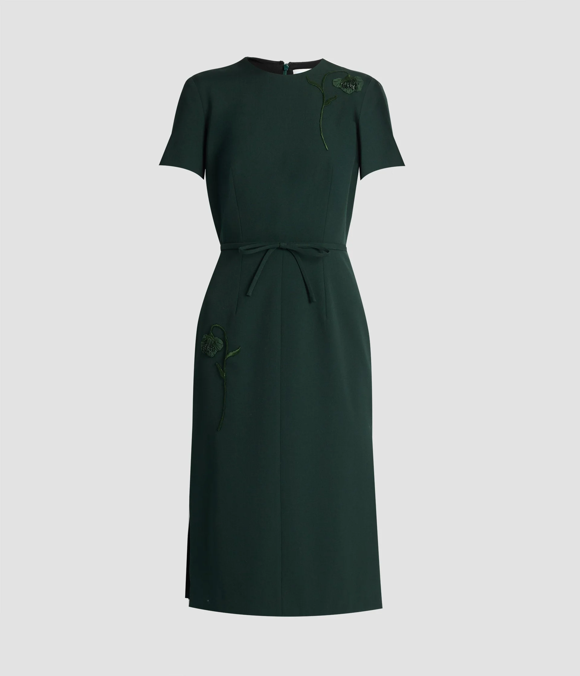 PLEATABLE WOOL TAILORED MIDI DRESS - 1