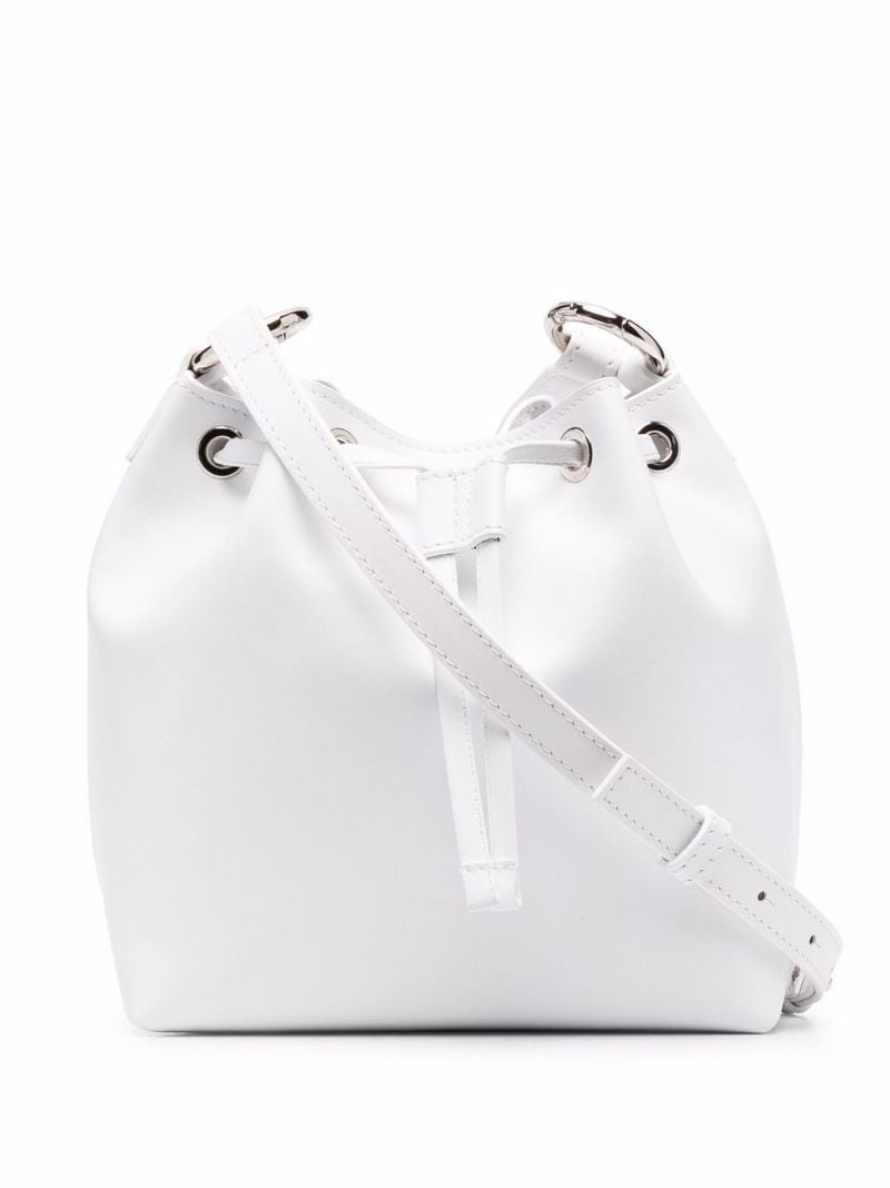 chain-link leather bucket bag - 7