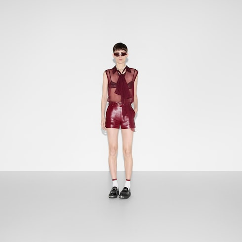 Leather shorts with Horsebit detail - 2
