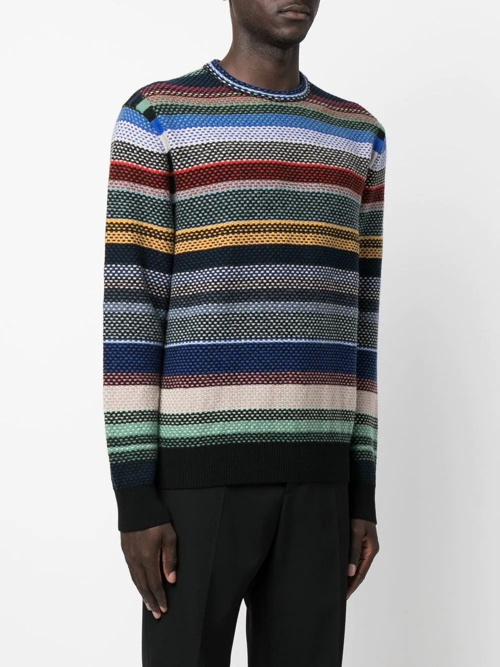 striped crew-neck jumper - 3