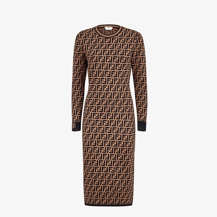 Brown viscose dress - 1