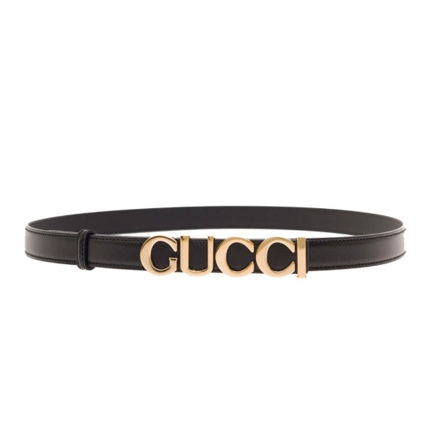 Gucci logo thin leather belt - 1