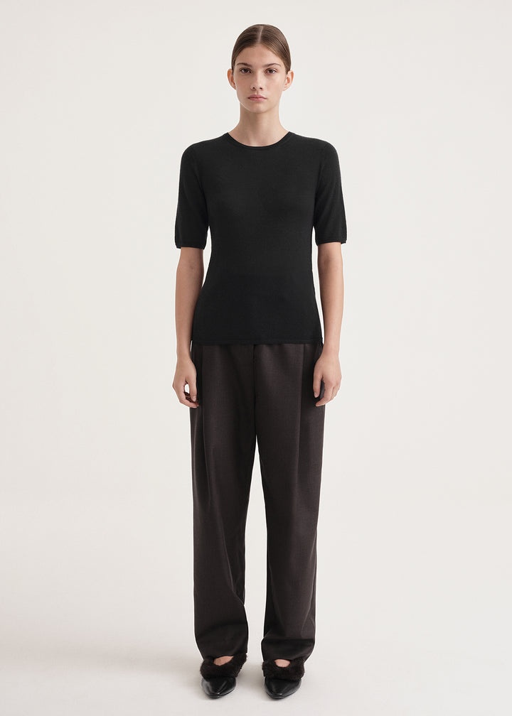 Thin cashmere tee black - 2