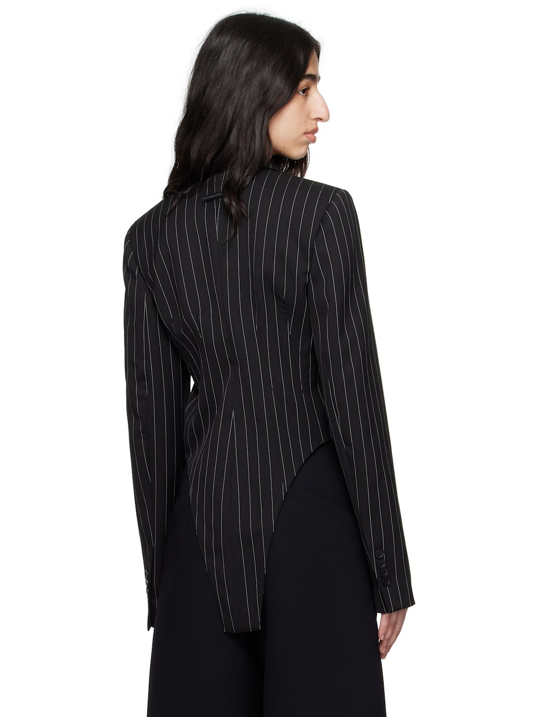 Black 'The Corset Suit' Blazer - 3