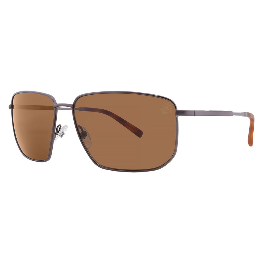 Timberland Polarized Brown Rectangular Men's Sunglasses TB00010 06H 61 - 2