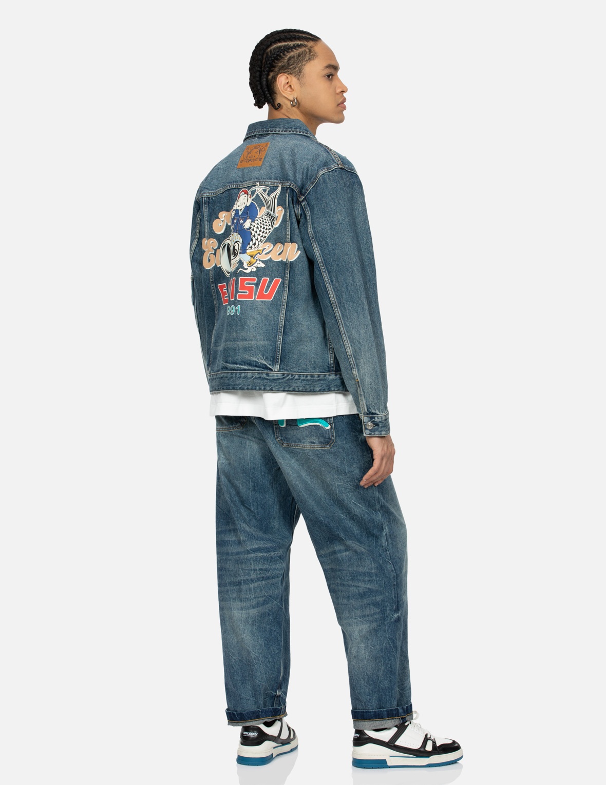 SEAGULL EMBROIDERY 
GODHEAD PRINT RELAX FIT DENIM JACKET - 3