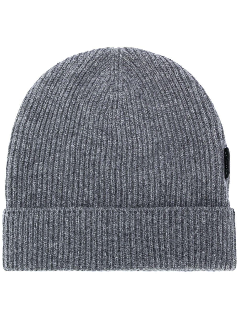 ribbed knit cashmere beanie - 1