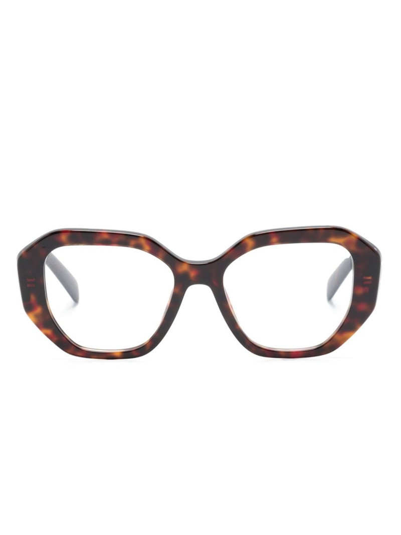 tortoiseshell geometric-frame glasses 1