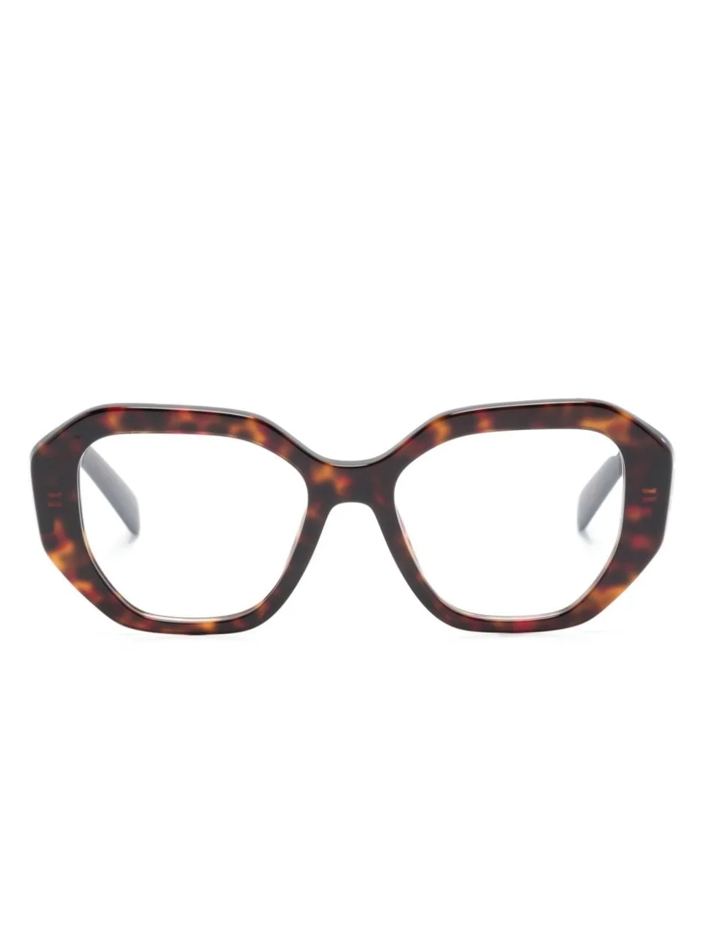 tortoiseshell geometric-frame glasses - 1