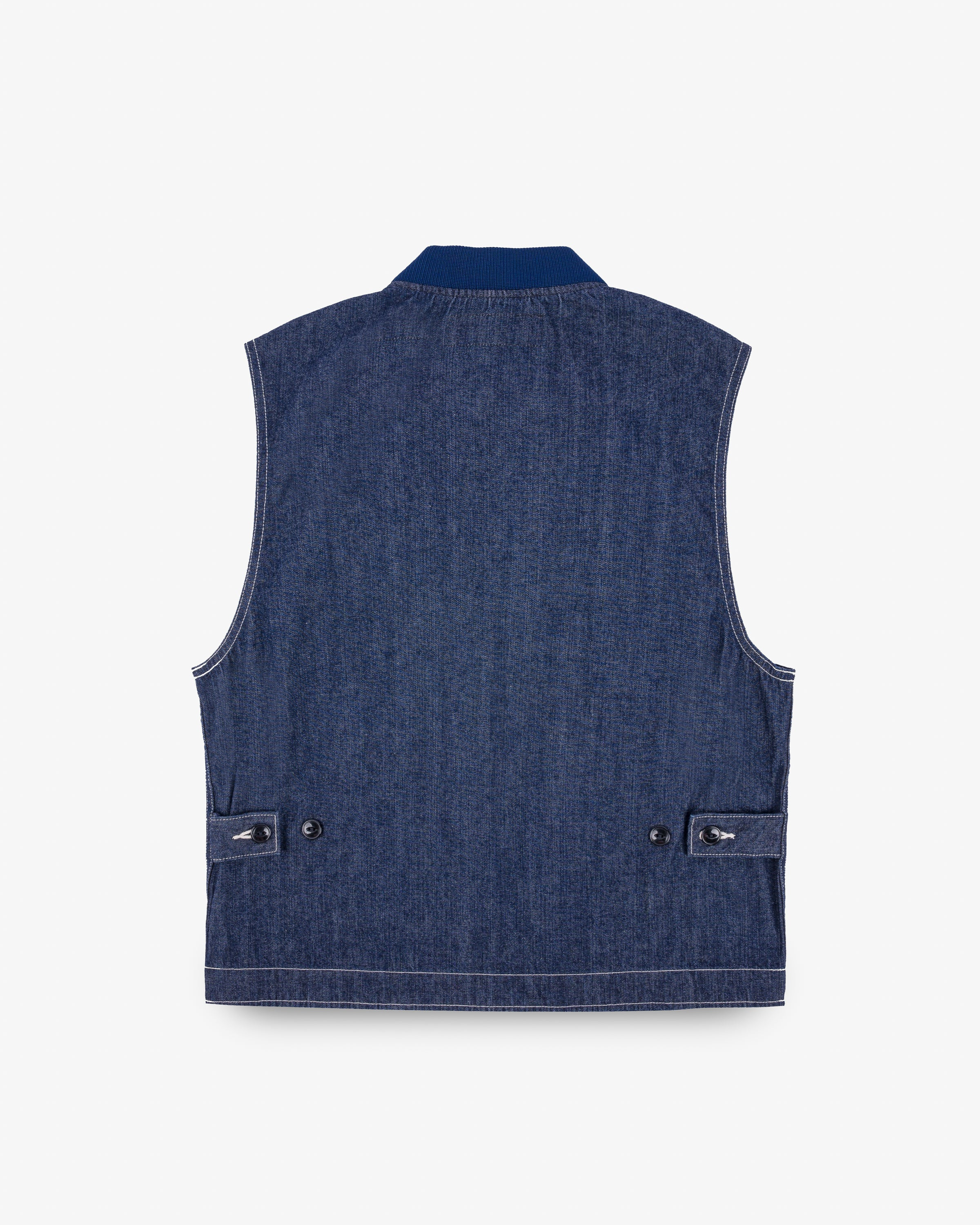 IHV-48-IND 10oz Selvedge Denim Work Vest - Indigo - 4