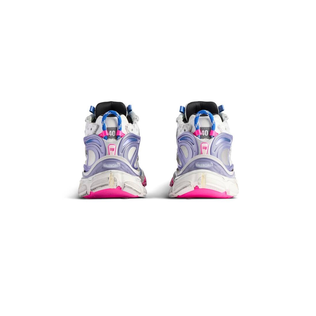 Women's Runner Sneaker  in White/lilac/neon Pink/navy - 5