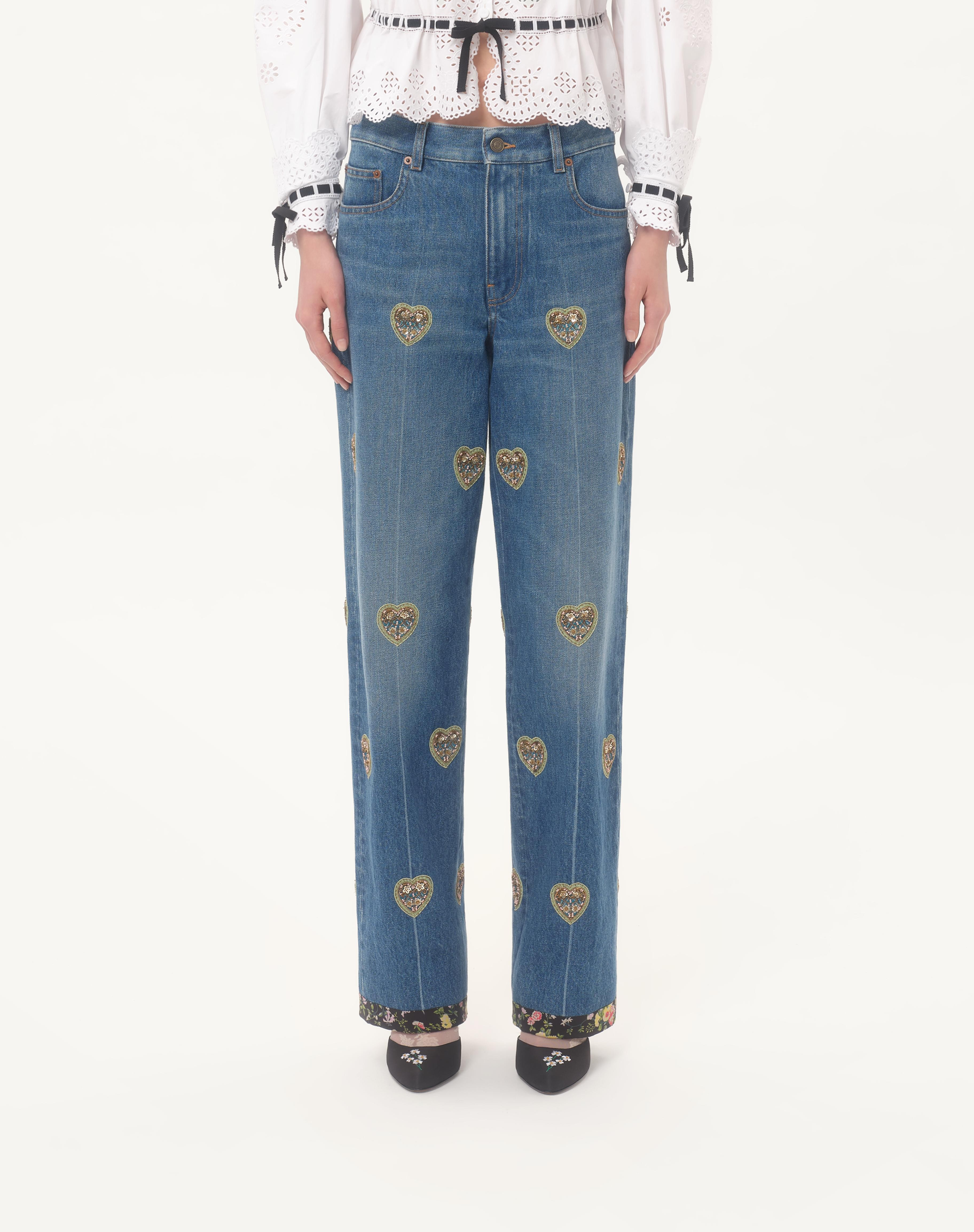 EMBROIDERED DENIM PANTS - 3