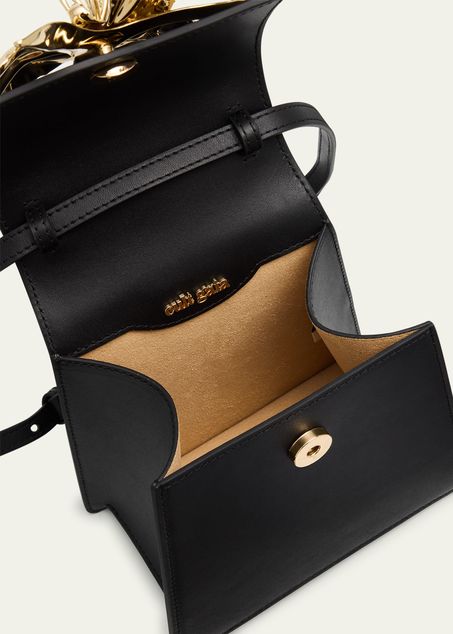 Emilia Flower-Embellished Leather Top-Handle Bag - 4