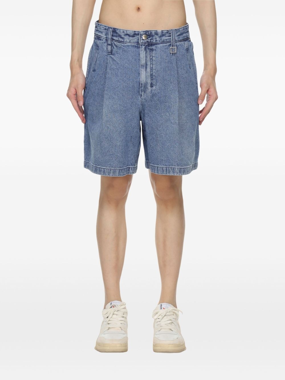 cotton denim shorts - 2